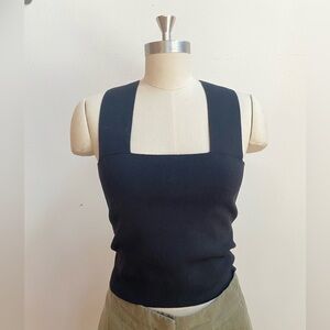 House of Harlow 1960 - black Lurex wide strap tank top